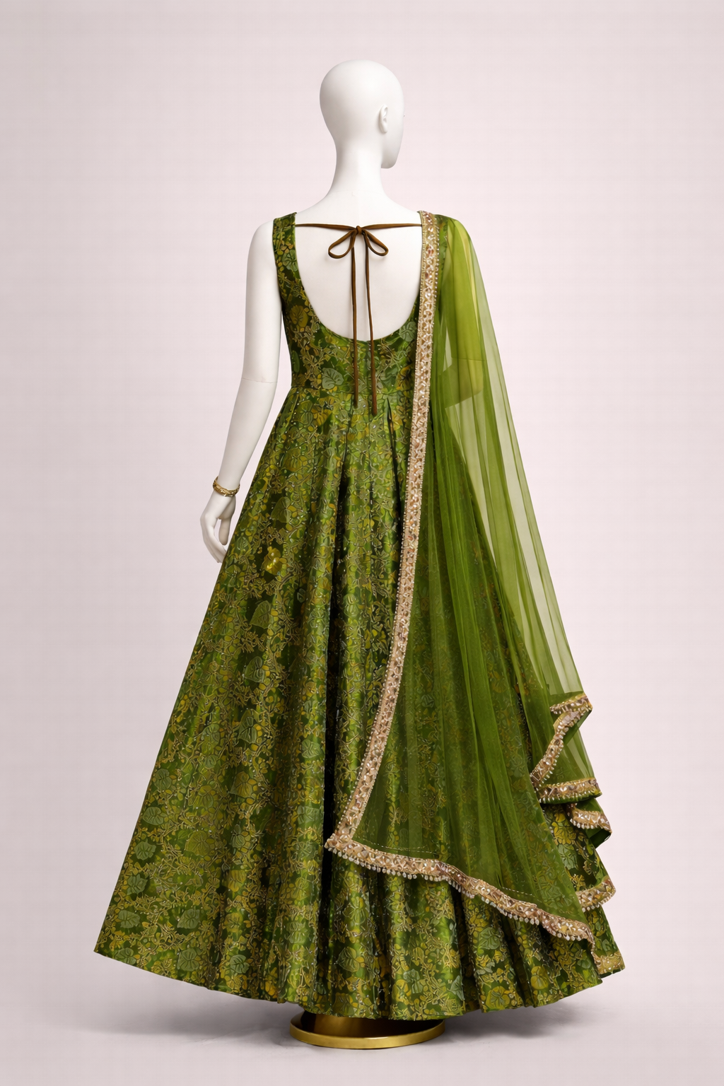 Mehndi Gul Golden Thread Anarkali Set