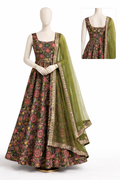 Emerald Garden Embroidered Anarkali set