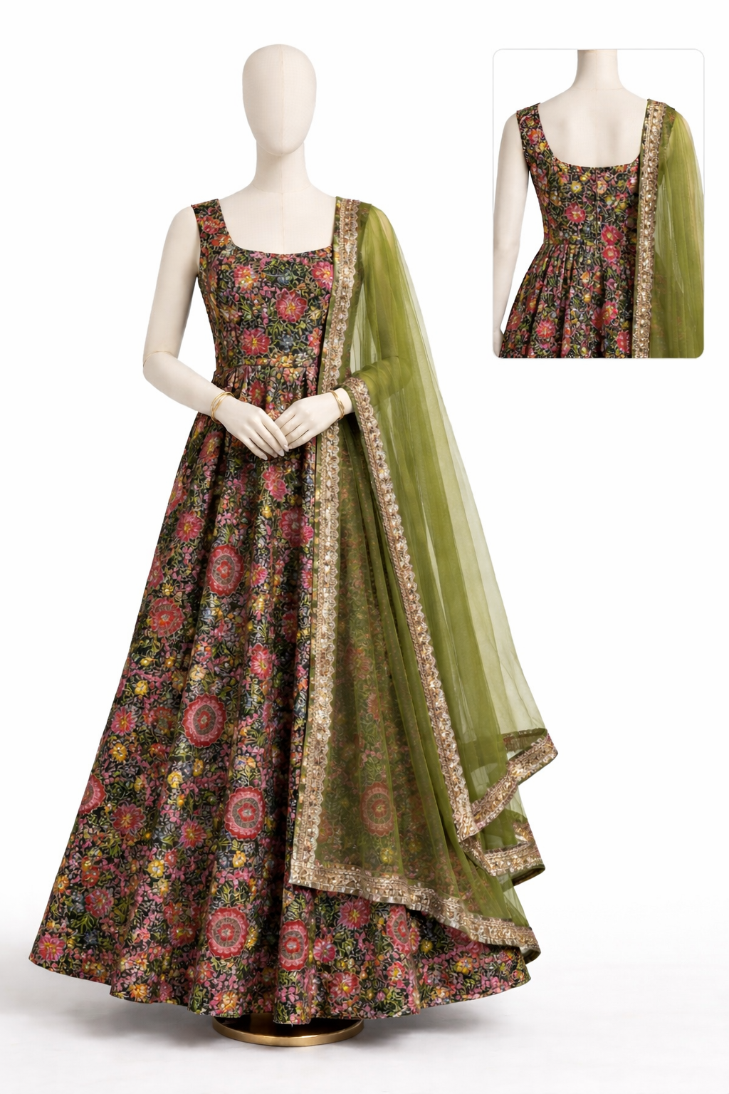 Emerald Garden Embroidered Anarkali set