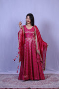 Crimson Noor Anarkali suit