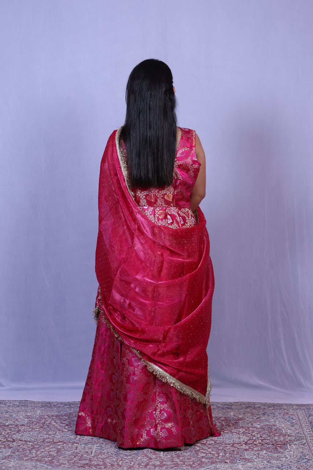 Crimson Noor Anarkali suit