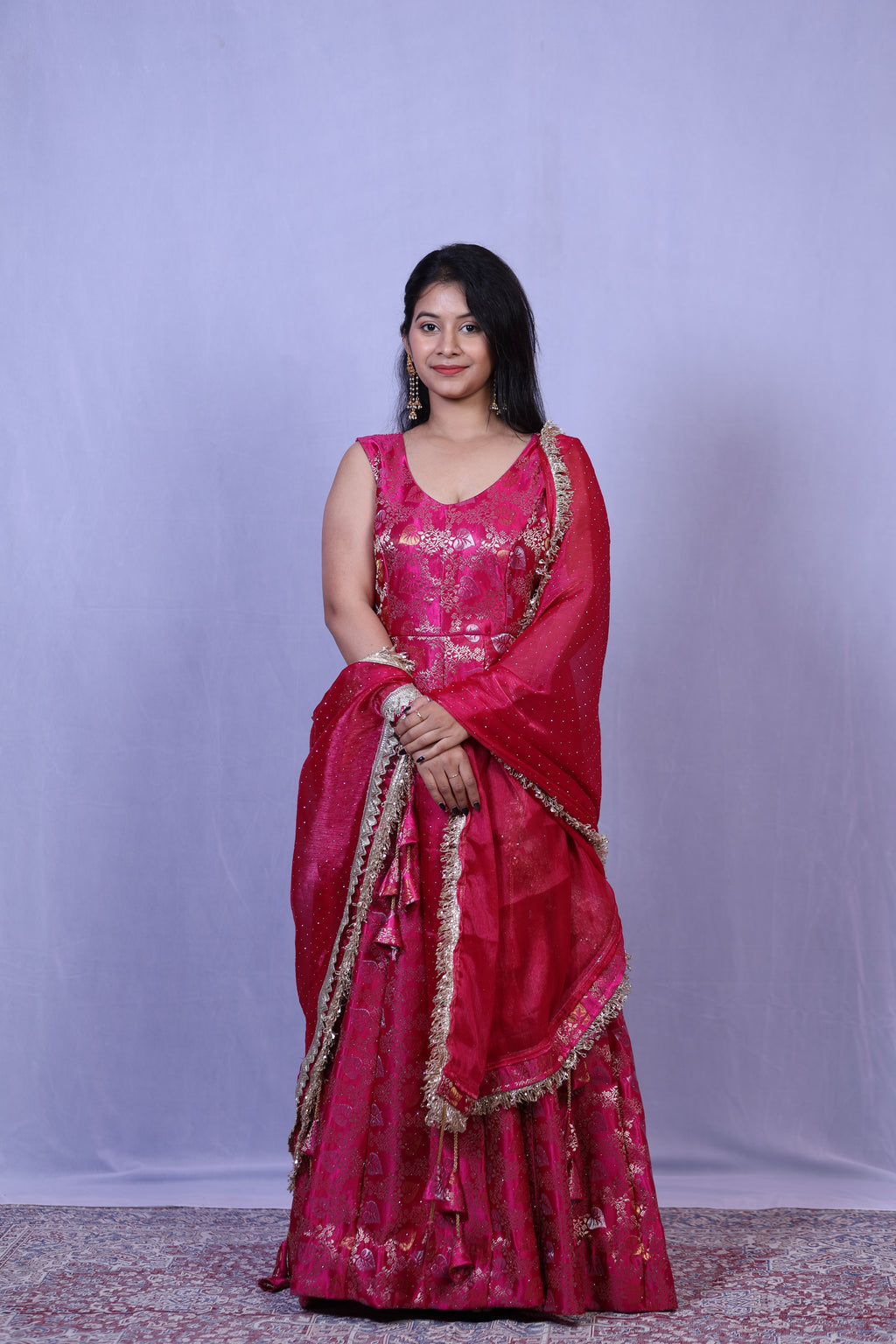Crimson Noor Anarkali suit